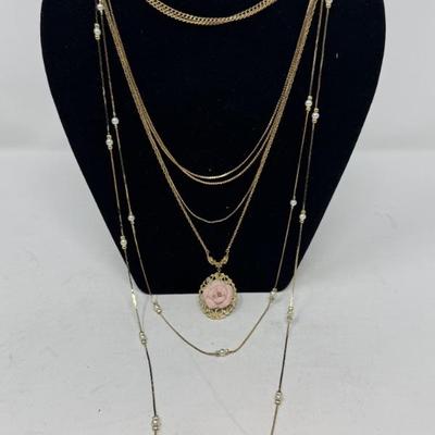 Selection Of Gold Fill & Gold Tone Necklaces  ~m~