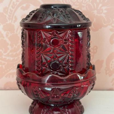Indiana Glass Stars And Bars Ruby Flash Fairy Light