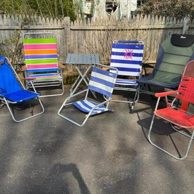 Group Of Folding Lawn Chairs
