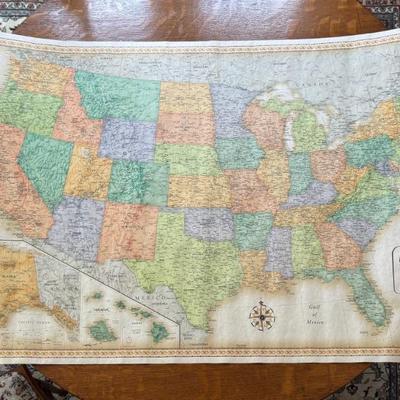 Vintage Map Of The United States Rand Mcnally 