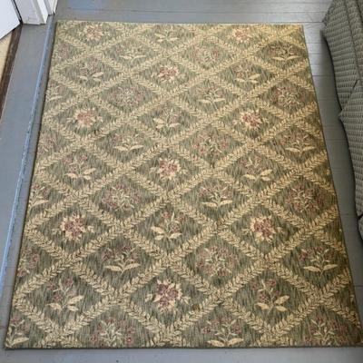 70" X 53" Area Rug With Floral Decoration 