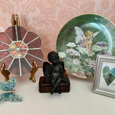 Home Decor Lot Including Villeroy And Bach, Sun Catcher, Butterfly Statue And More! 