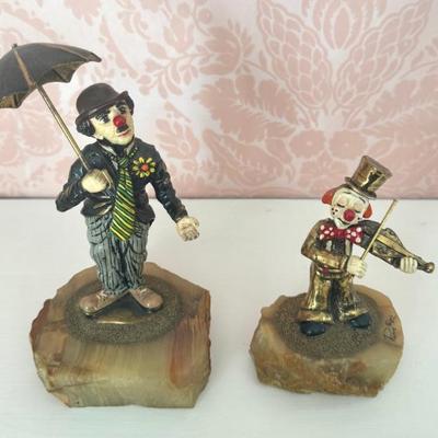 Pair Of Ron Lee Clown Sculptures 