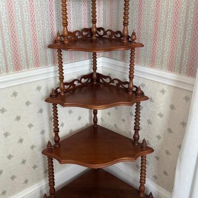 Antique Walnut Corner Shelf 