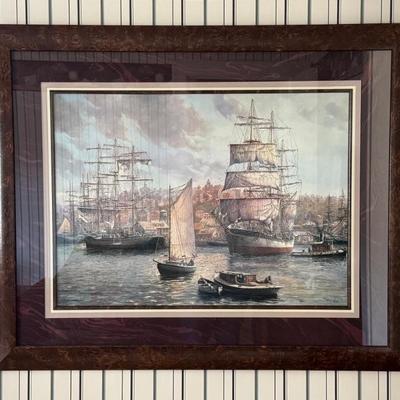 "Tall Ships Of Halifax" By The Artist Murray Yorke (1931-2017) Signed And Numbered 