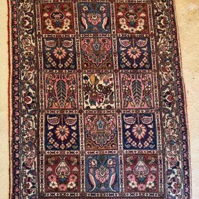 Vintage Geometric Bakhtiari 64" X 42"  Area Rug Wool 
