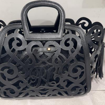 Ralph Lauren Collection Laser Cut Scroll Runway Hand Bag