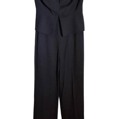 Nasty Gal Strapless Black Wide Leg Jumpsuit – Size M
