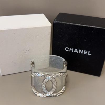 Authentic CHANEL Crystal Cuff Bracelet 