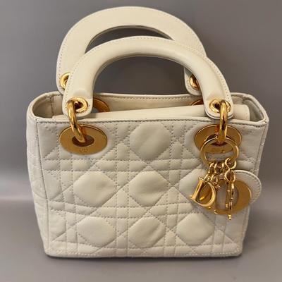 small white Dior Lady Handbag 