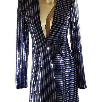 House of Zhivago “Lost in Music” Dress – Navy/Silver Sequin Mini – Size AU 10 / US 6