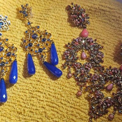 2 Pair BARRERA Clip On Earrings 
