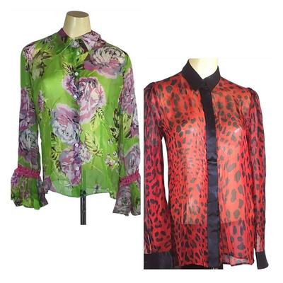 Set of 2 Sheer Dolce & Gabbana Button-Up Blouses – Approx. Size M