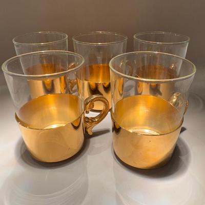 Vintage Gold Toned Tea Cups
