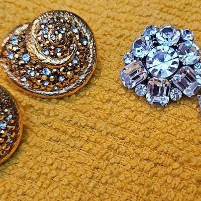 2 Pair BARRERA Clip On Earrings