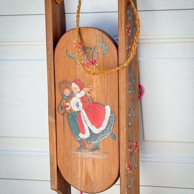 B. Rolla Signed Painted Sled