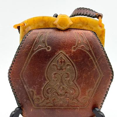 Art Novesu Tooled Leather & Bakelite Bag