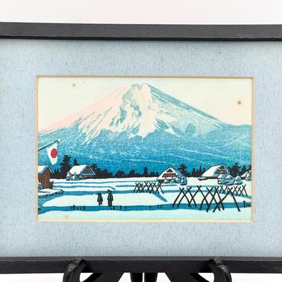 Japanese woodblock print Mt. Fuji In Winter
