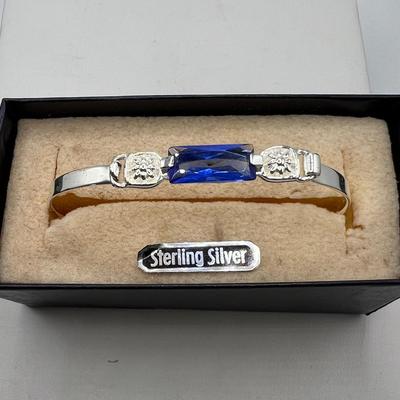 Sparkling Blue Sterling Silver Bracelet