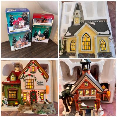 (4) HeartLand Valley Village Porcelain In Box