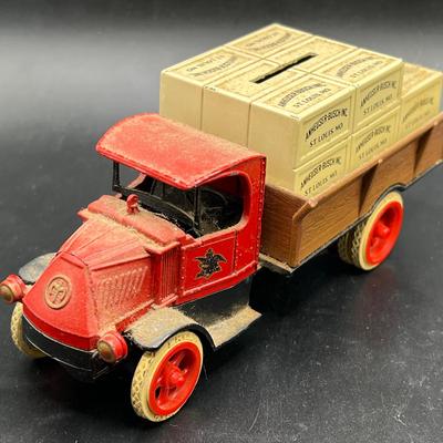 Old Ertl Anheuser-Busch Mack Bulldog Truck Bank Filled With Unsearched Coins