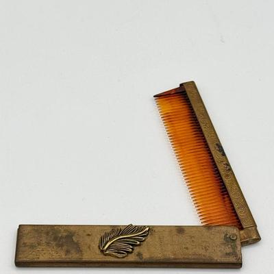 Vintage Gold Tone Folding Comb