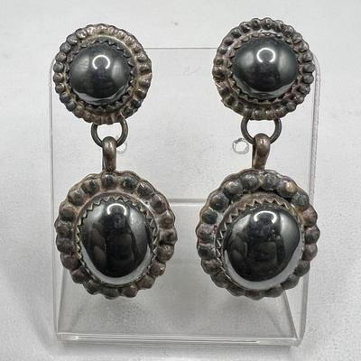 Hematite & Sterling Silver Earrings