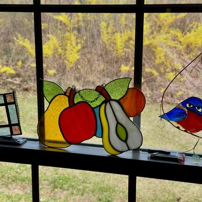 (3) Lovely Stained Glass Suncatchers