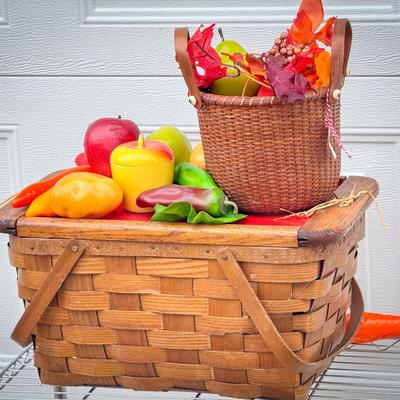 (2) Baskets & Artificial Fruit n' Veg