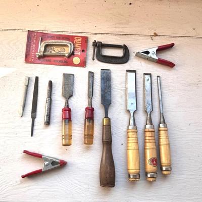 Clamps And Diamond Brand Chisels 