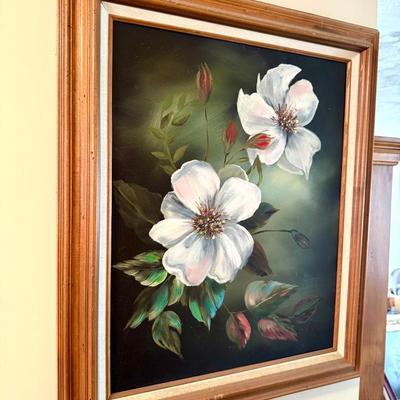 Signed “JL Stone” Moody Floral Painting