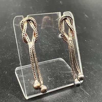 1.5” Sterling Silver Love Knot Earrings