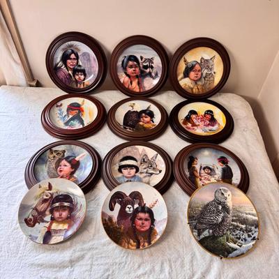 (12) Native American Style Collectors Plates Feat - Perilloe 