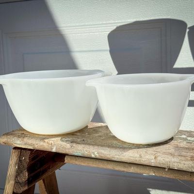 (2) Fire King White Bowls