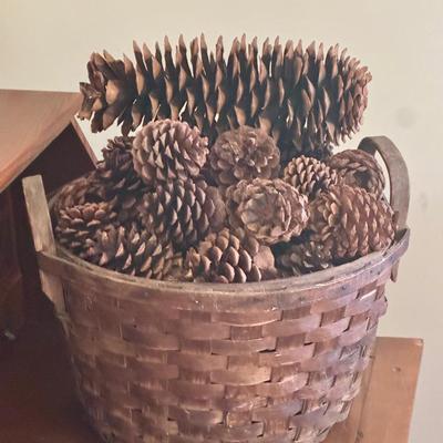 Basket Of Pinecones 