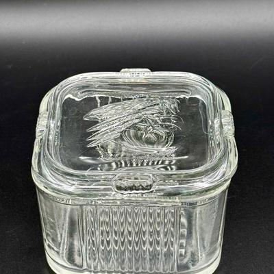 Vintage Federal Refrigerator Glass Dish With Lid. Vegetables. 