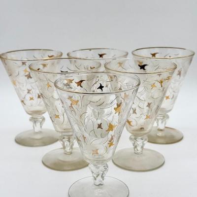 (6) LIBBEY Royal Fern MCM Drinking Glasses