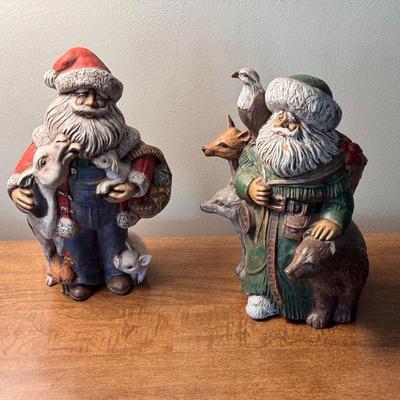 Two Santa Figurines 