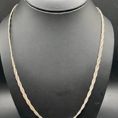 24” Sterling Silver Twist Braided Necklace