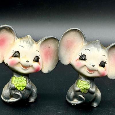Adorable Vintage Mouse Salt & Pepper Shakers Made In Japan