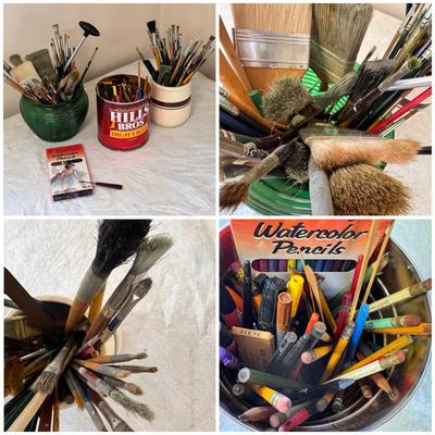 Jars Of Brushes And Art Supplies 