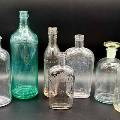 Antique Glass Bottles-some UV Reactive