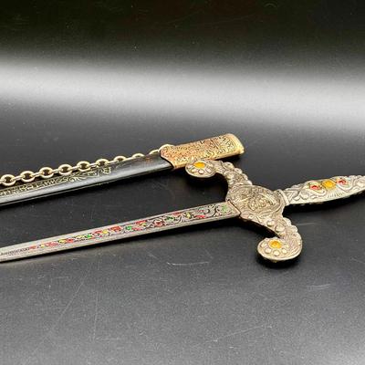 Toledo Spanish Jeweled Decorative Sword Letter Opener