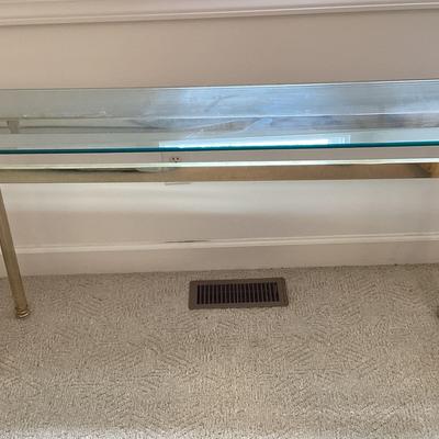 Glass/brass Sofa Table