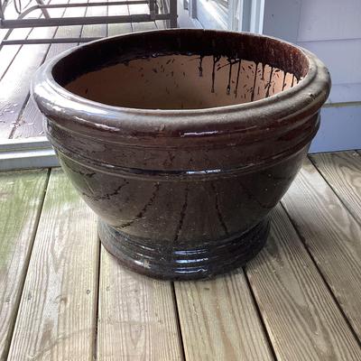 Large Clay Glazed Pot