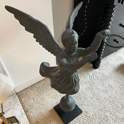 Green Standing Angel Sculpture 