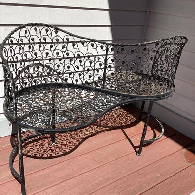 Wrought Iron Courting Bench