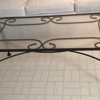 Metal Base Tempered Patio Glass Coffee Table
