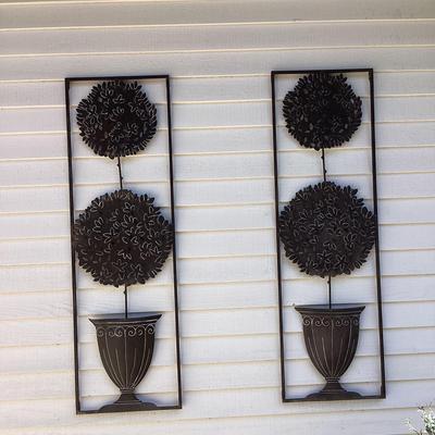 Pair Of Outdoor Metal Wall Art