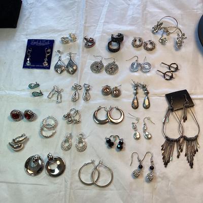 Silver Tone Pierced Earrings